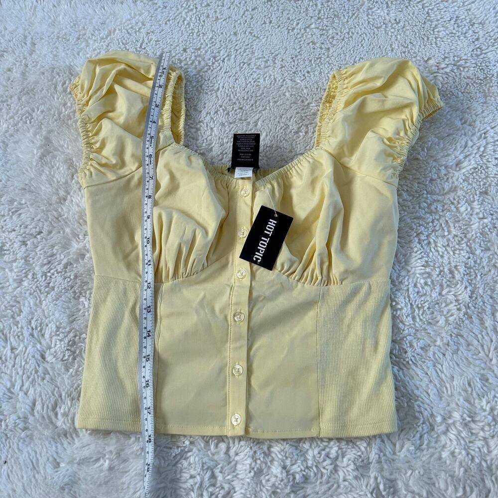 Womens Fairy Grunge Short Puff Sleeve Ruffles Scoop S Babydoll Y2K Summer Casual - Picture 4 of 5